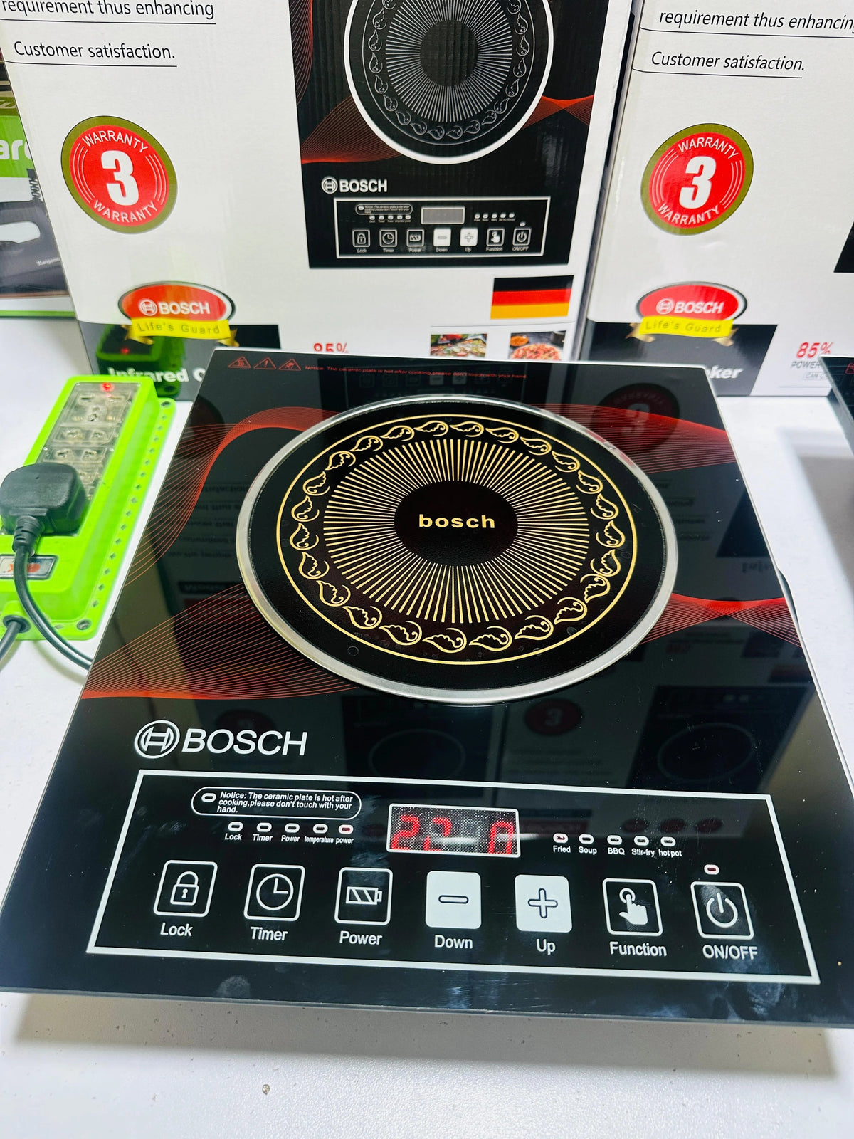 Bosch Infrared Electric Cooker 2200 Watts | Made in Germany | Fused Switch | 1 year Warranty | Temperature Control, Timer & Multi Cooking Modes