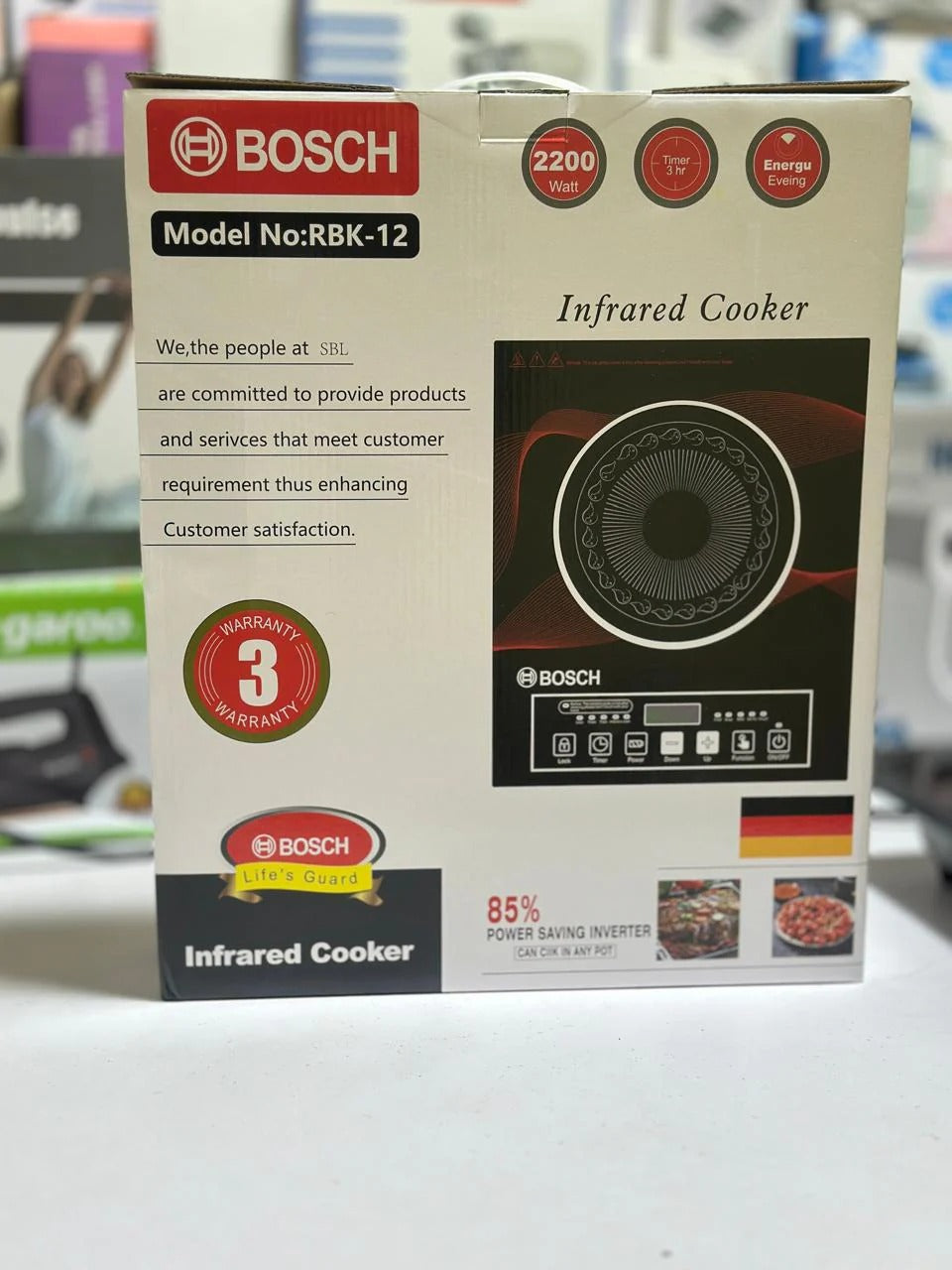 Bosch Infrared Electric Cooker 2200 Watts | Made in Germany | Fused Switch | 1 year Warranty | Temperature Control, Timer & Multi Cooking Modes